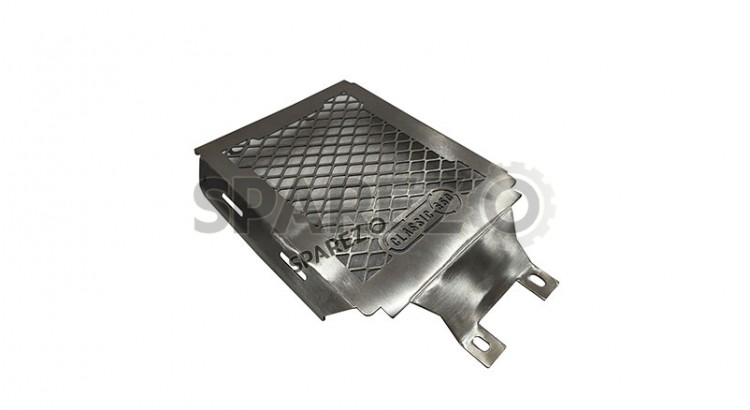 For Royal Enfield Classic 650 Stainless Steel Radiator Guard Silver - SPAREZO